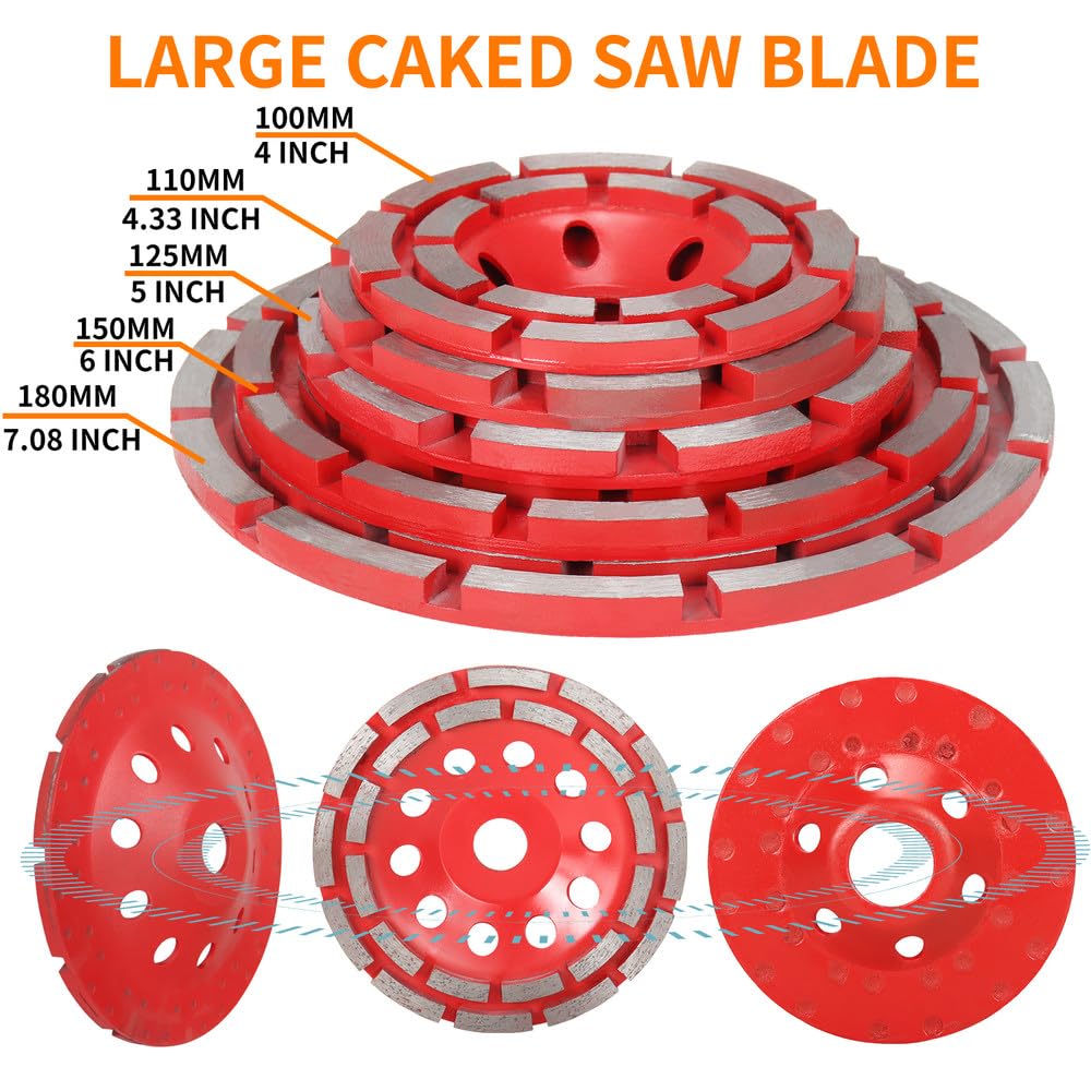 Diamentowa tarcza szlifierska 100/115/125/150/180MM Diamentowa tarcza szlifierska Materiały ścierne Narzędzia do betonu Obróbka metali Tarcze tnące Piła garnkowa, 180 mm, 1