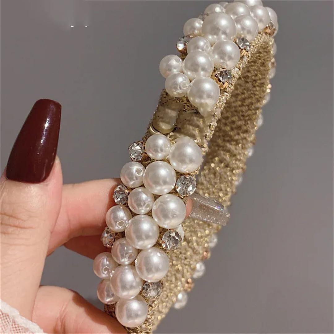 Lusso strass perle fascia floreale accessori per capelli per le donne
