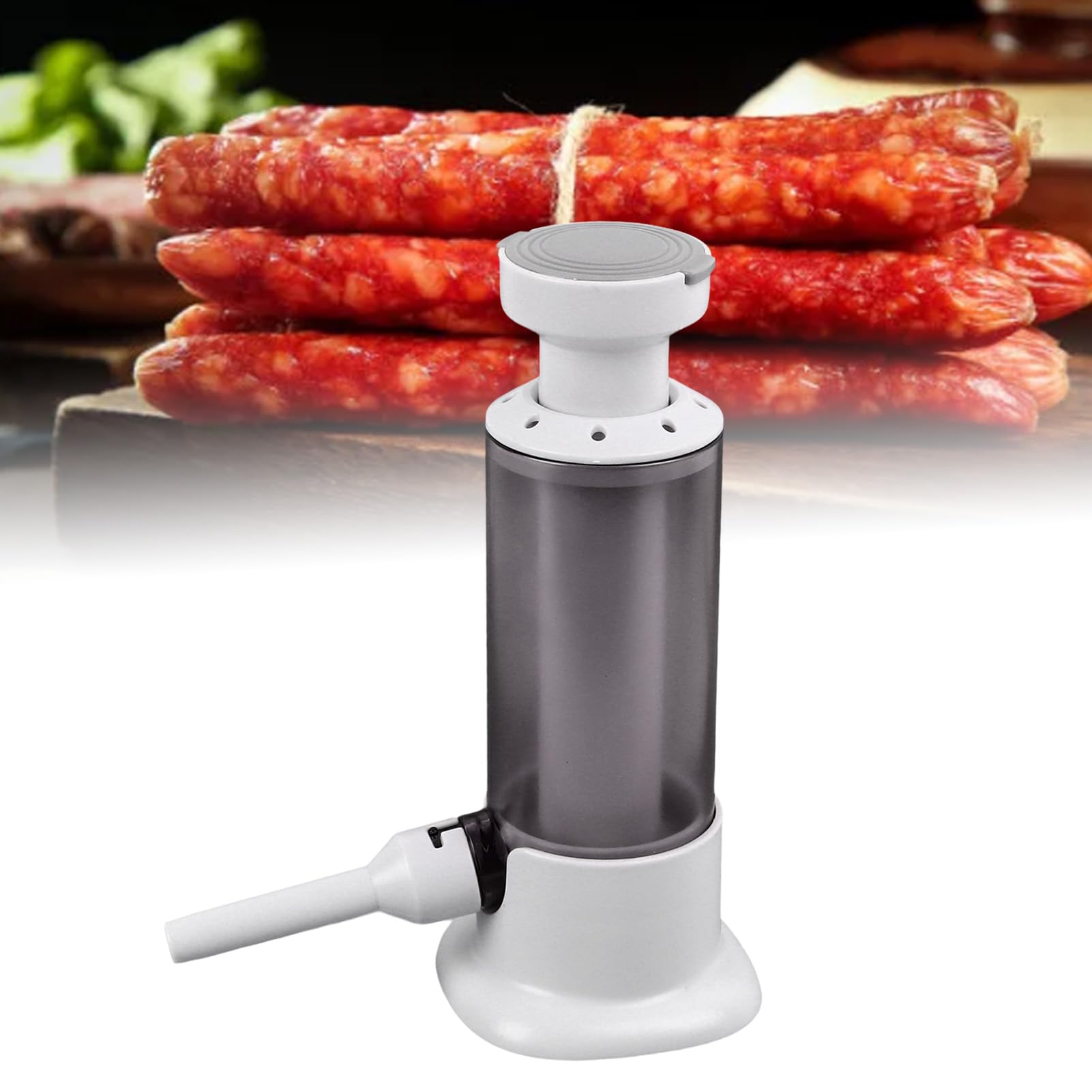 Sausage Filling Machine, Sausage Stuffer Manual Large Capacity for Home (Coffee Color)