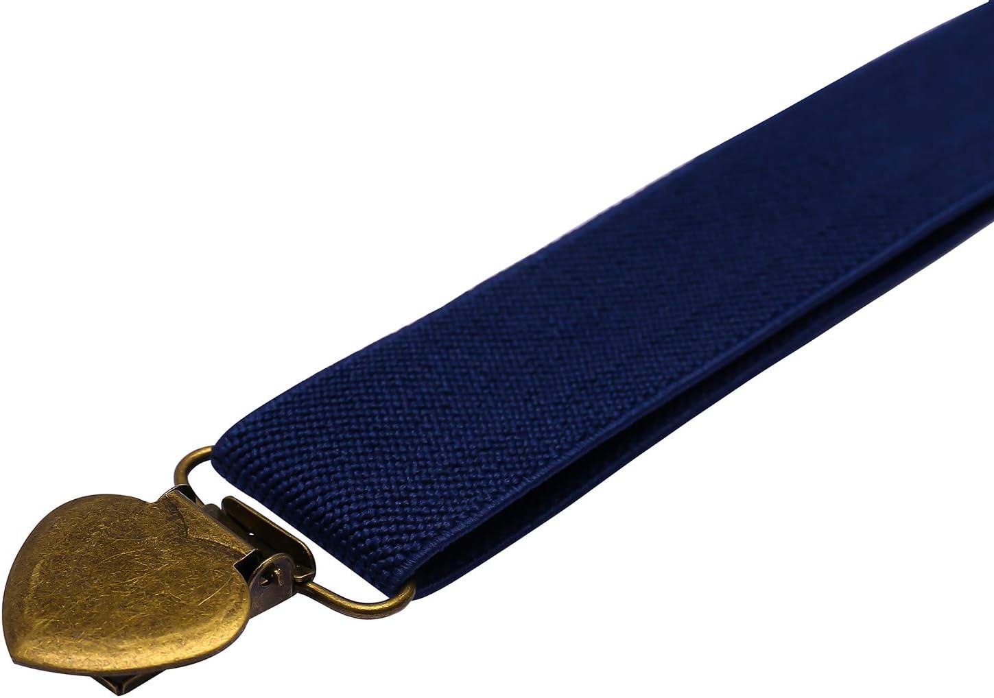 Men's Boys' Suspenders and Bow Tie Set with Heart Clips Y Style Adjustable - Image 3