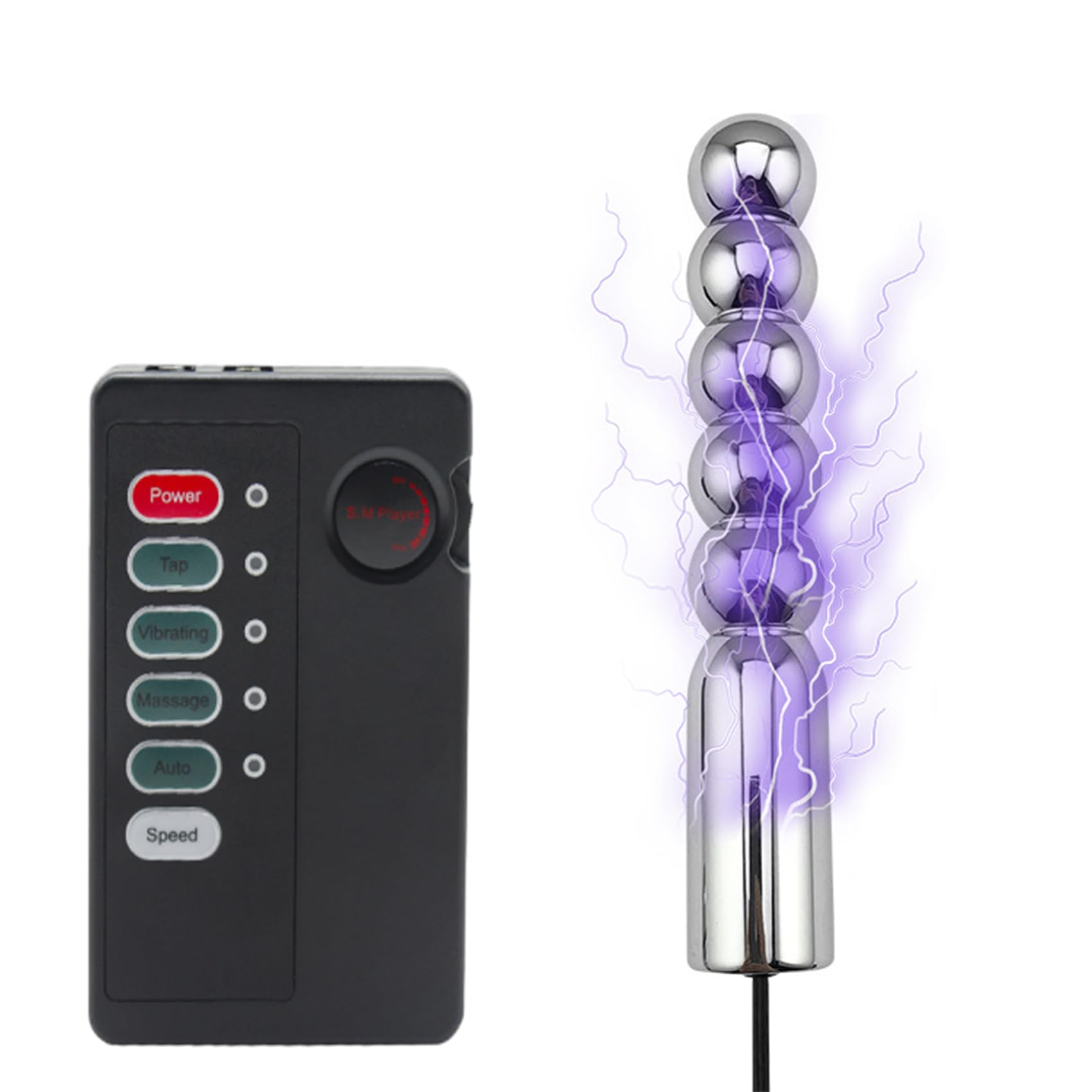 Electric Shock Chastity Vibrating Prostate Toy Anal Beads Butt Plug Estim Prostate Massager Adjustable Speed Current Strength BDSM