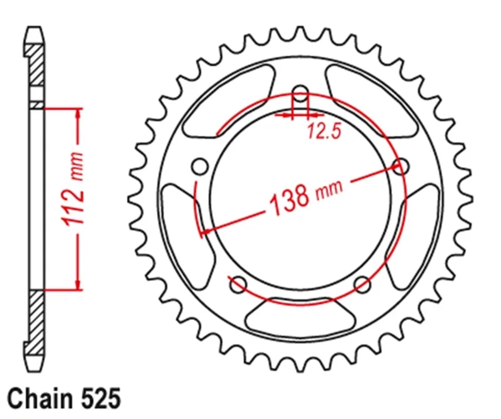 Accesorios para piñones Kits De Piñón Delantero Y Corona Trasera para Motocicleta (Paso 525, 42 Dientes) para para Hornet CB600 PC34/36 (1998-2006) S F2-Y, 1, 2, 3