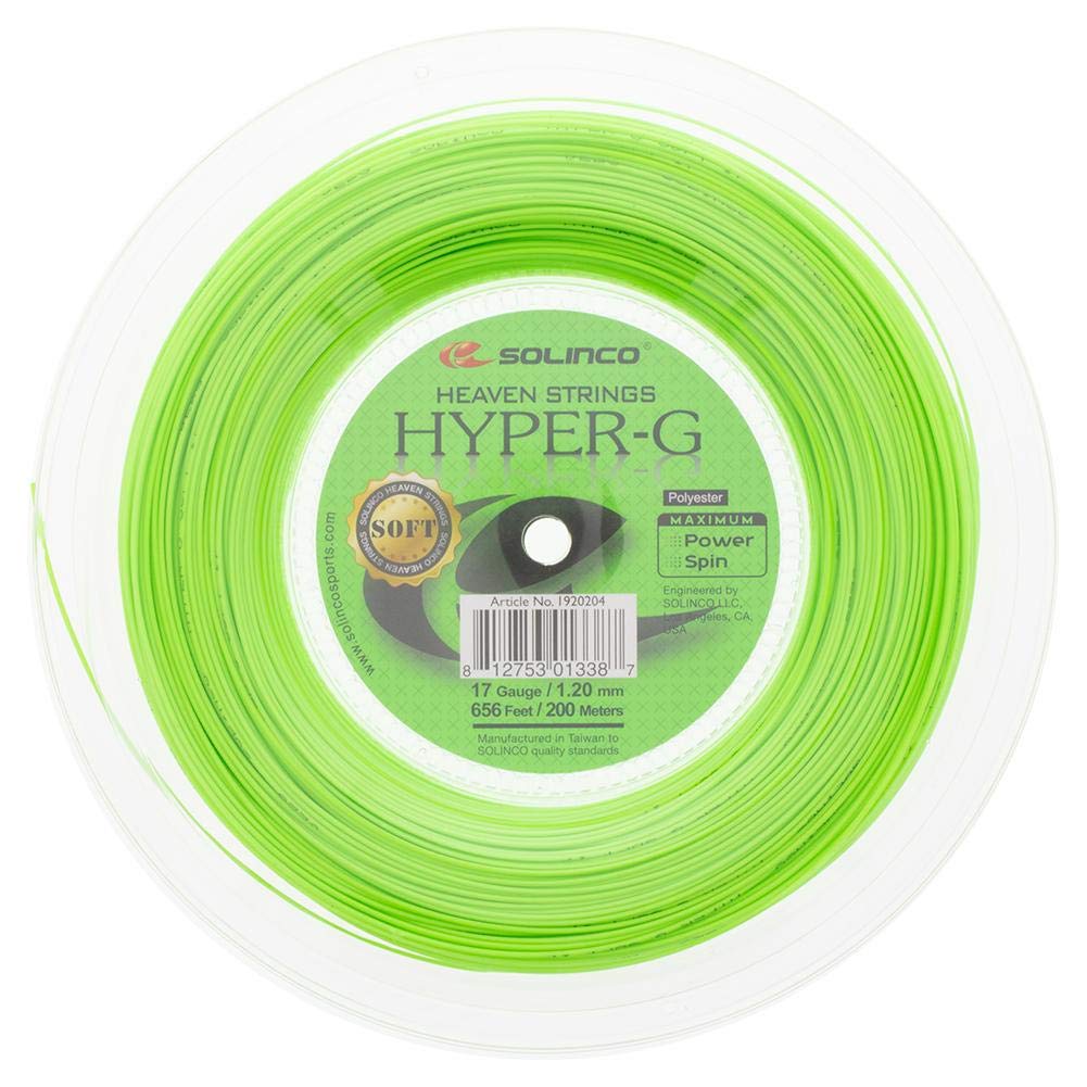 Solinco Hyper-G Soft Tennis String Reel 656 ft / 200 m Softer High-Performance, Co-Polyester Monofilament for Power, Spin & Control