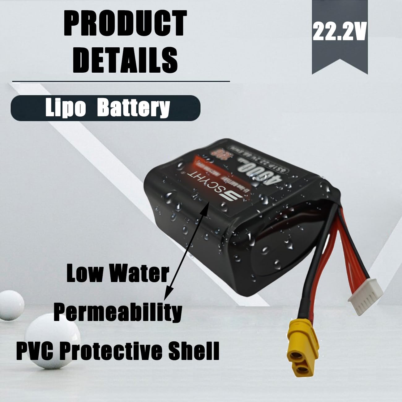 Akumulator Lipo 6S 22,2 V 5000 mAh 4000 mAh Akumulator zamienny 22,2 V Akumulator litowy do dronów i samolotów RC do silników 50 W - 110 W z BMS,22.2v4000mah 1pack