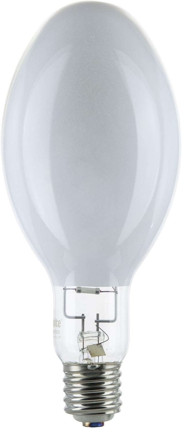 Sunlite 03679-SU MV400/DX/MOG H37 Mercury Vapor Lamp, 400 Watts, Mogul Base (E39), ED37, 12000 Hours Life, 22000 Lumen, Coated White Finish, 3600K