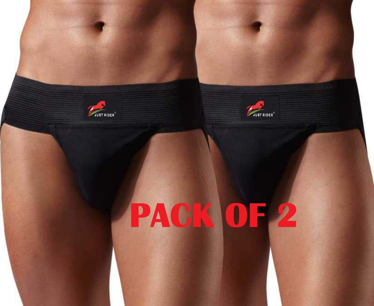 JUST RIDERGym Cotton Supporter with Cup Pocket Athletic Fit Brief Multi Sports Underwear Outdoor Inner and Wear Soft Underpants