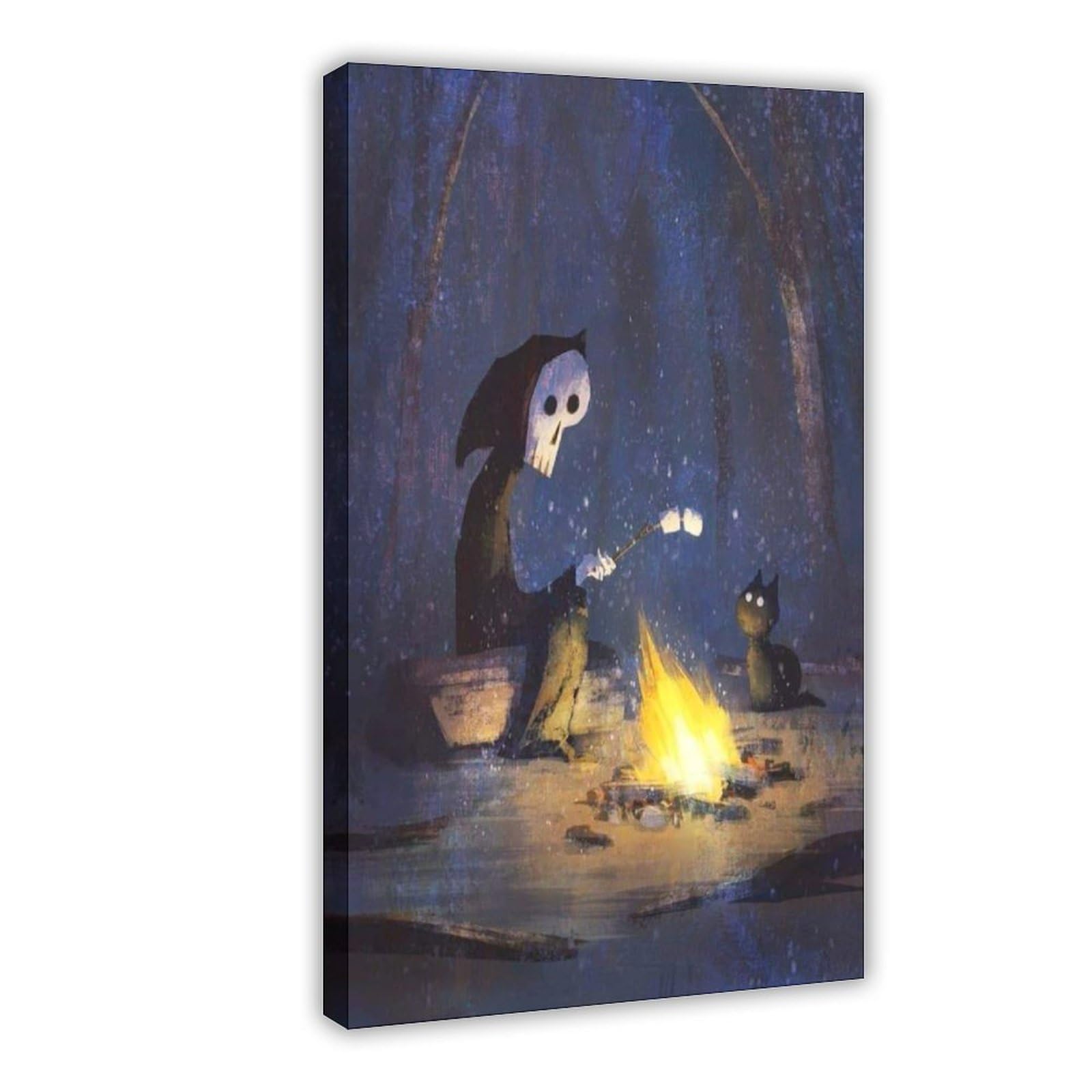 Bareronor Ghosts And Cats Funny (3) Canvas Poster Bedroom Decor Landscape Office Room Decor Gift 24" L X 36" W