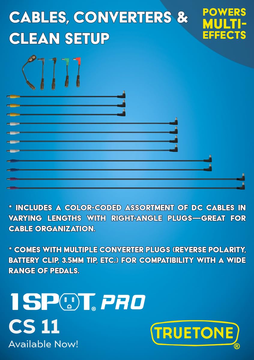 1 SPOT Pro CS11 erweiterbares Gitarrenpedal-Netzteil | 11 isolierte Ausgänge, 9 V, 12 V, 18 V, Studio-Leistung für Ihr Pedalboard