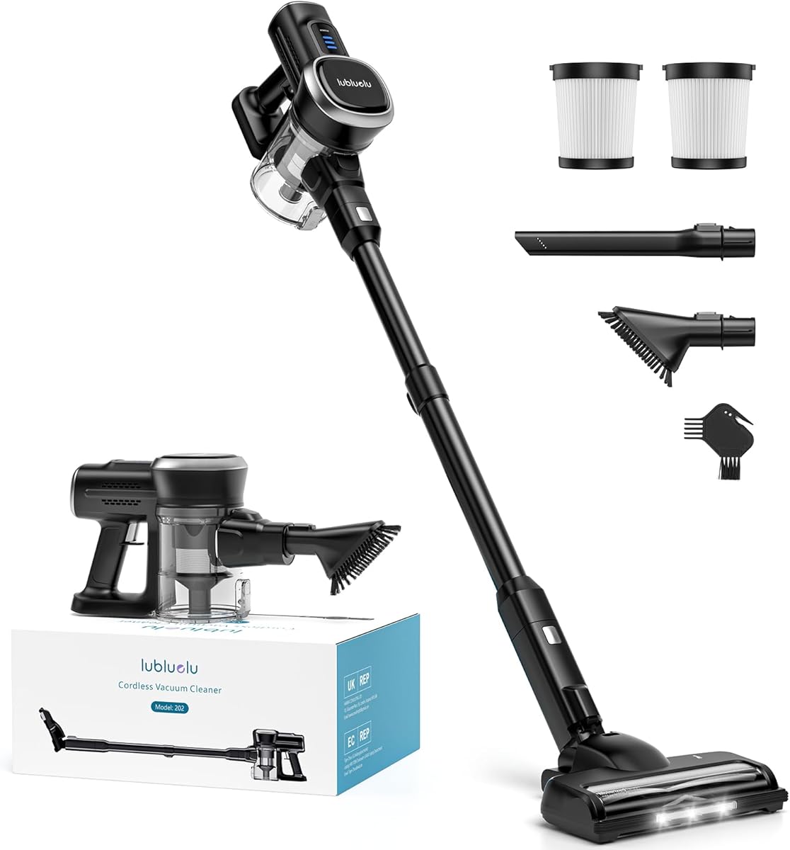Amazon.com - Lubluelu Cordless Vacuum Cleaner, Max 50 Mins Runtime, Stick Vacuum with Touch Screen,Lightweight Vacuum for Carpet, Home Hardwood Floor and Pet Hair.