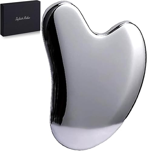 InfiniteRelax Hongos de Terahertz y piedra Gua Sha, herramientas faciales de Terahertz Gua Sha, herramientas de masaje facial y cuerpo Guasha,