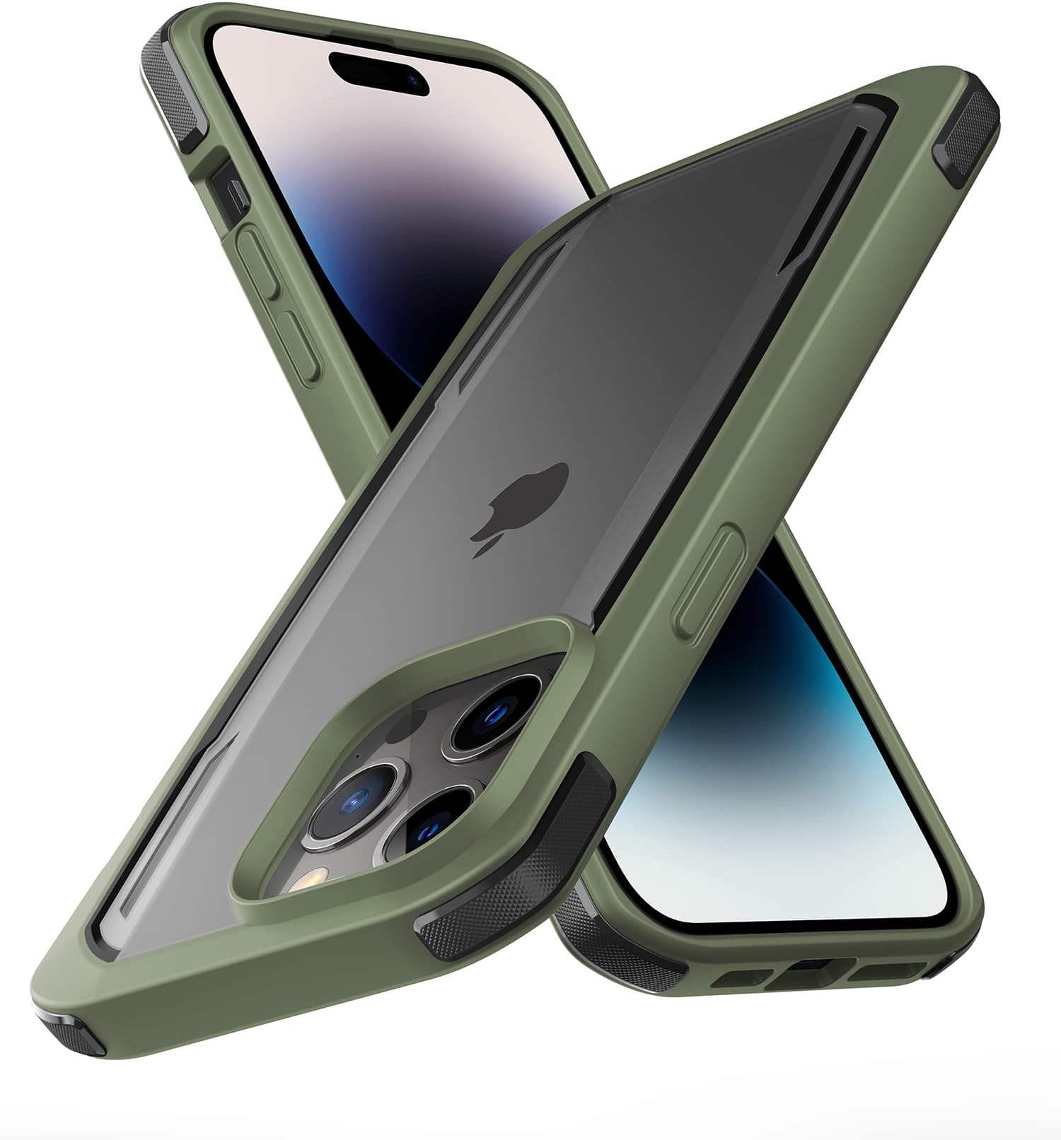 RAPTIC Secure for iPhone 14 Pro Max Case, Military Grade 13ft Drop Protection, Shockproof & Anti-Scratch, Non-Yellowing Protective Phone Case, 6.7 inch, Moss Green