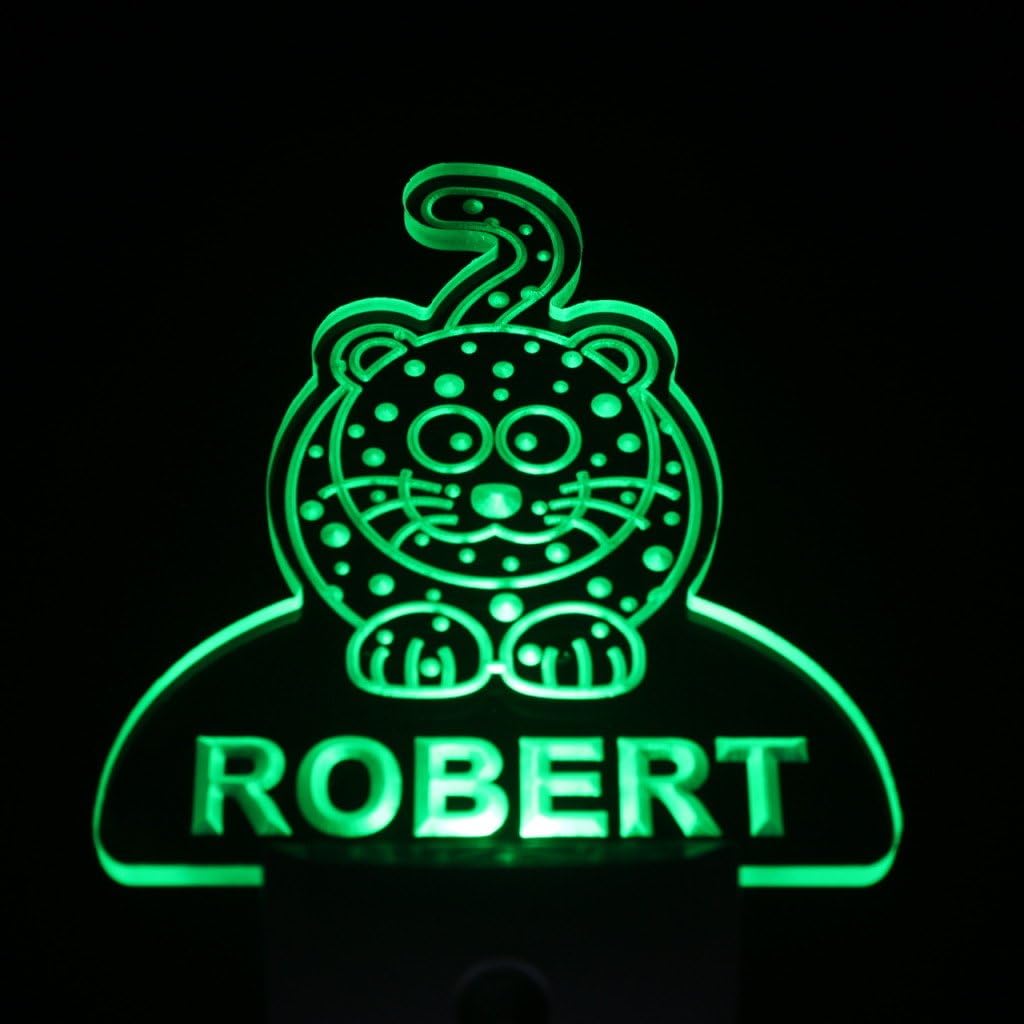 ADVPRO ws1002-tm Leopard Personalized Night Light Baby Kids Name Day/Night Sensor LED Sign