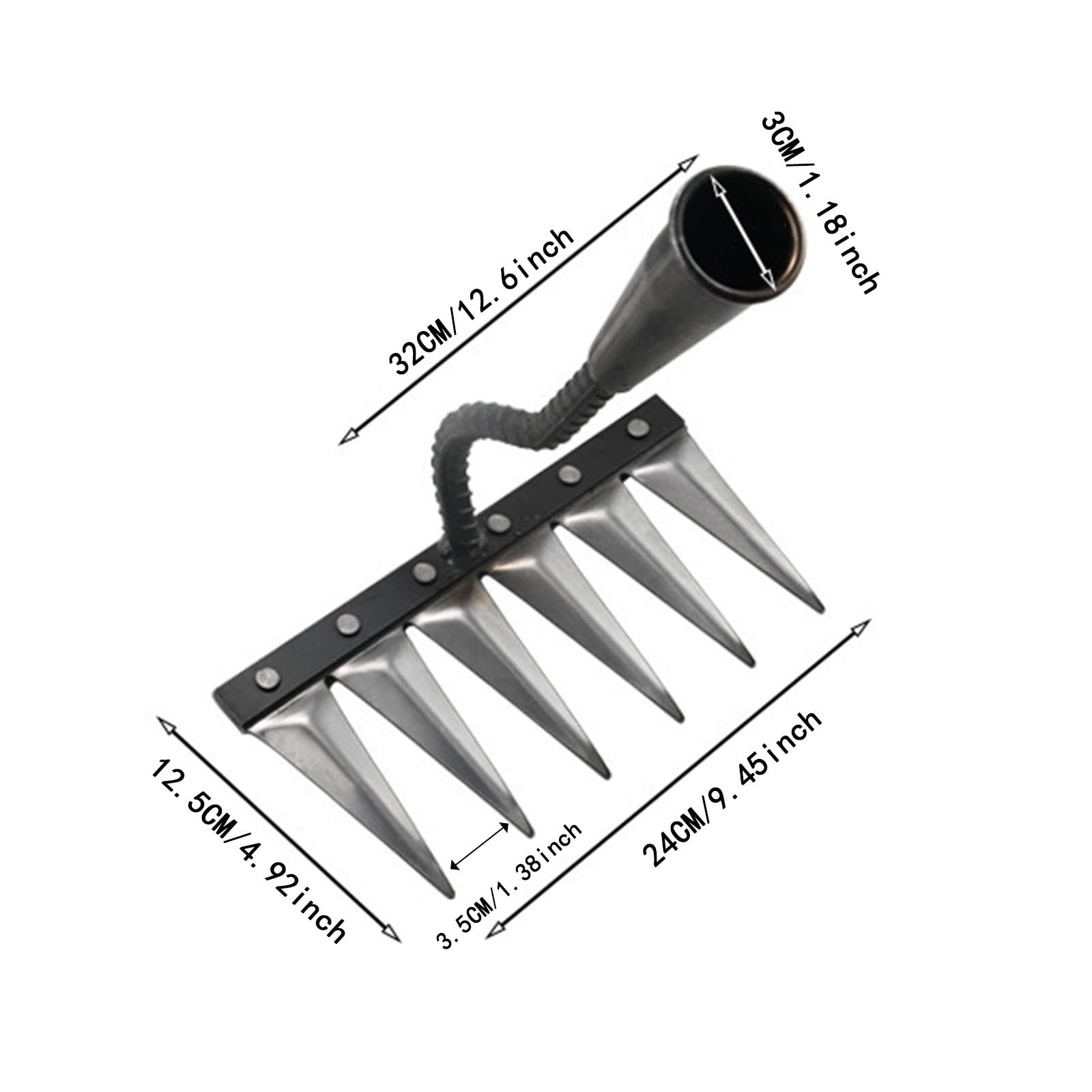 Désherbeur Manuel Multifonctionnel Robuste en Acier, 6 Dents, idéal pour Le Jardinage et Les exploitations agricoles.