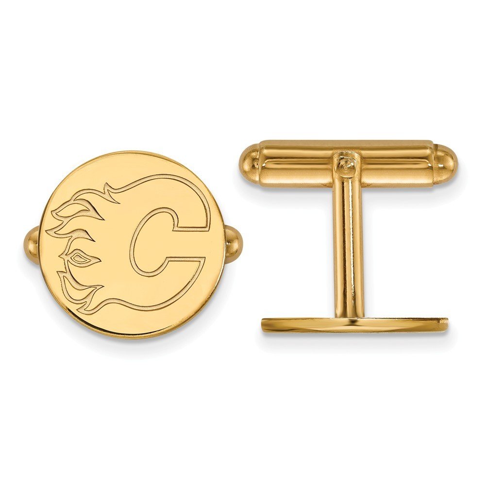 Calgary Flames Cufflinks (14k Yellow Gold)