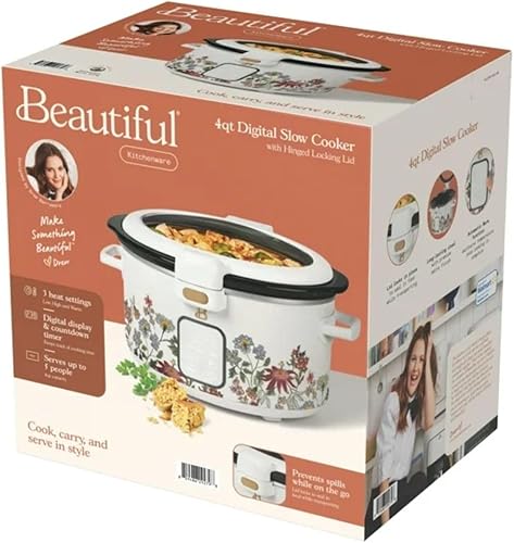 Miniatura 8 de 4QT Programmable Slow Cooker with Hinged Lid, Touch Display, Multiple Heat Settings, Ideal for Family Meals