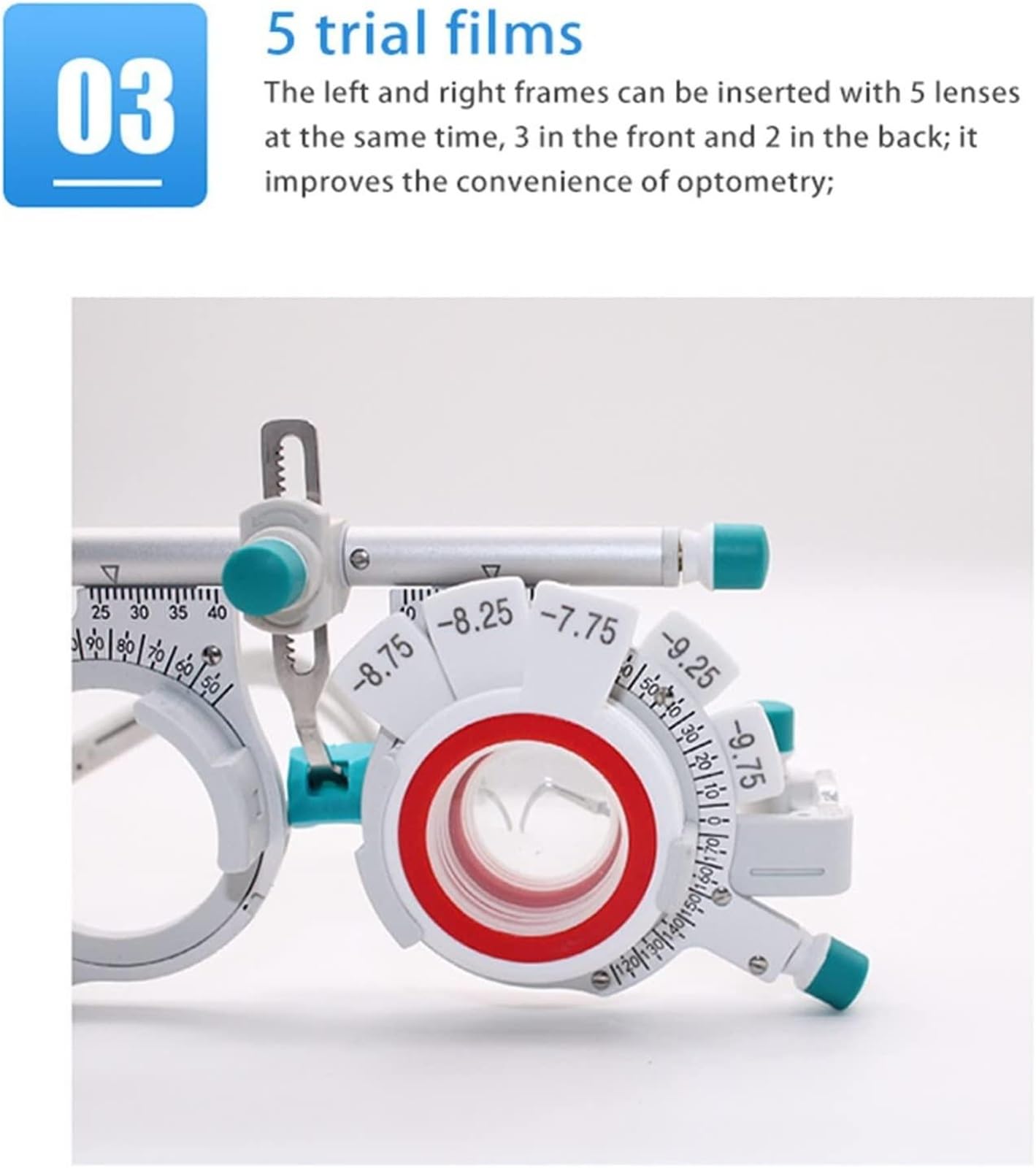 Regulowana optyczna oprawka próbna PD 48-80mm, optyczna oprawka próbna Uniwersalna optyczna ramka próbna, 50g ultralekka soczewka testowa optometryczna Tytanowy okular optyczny