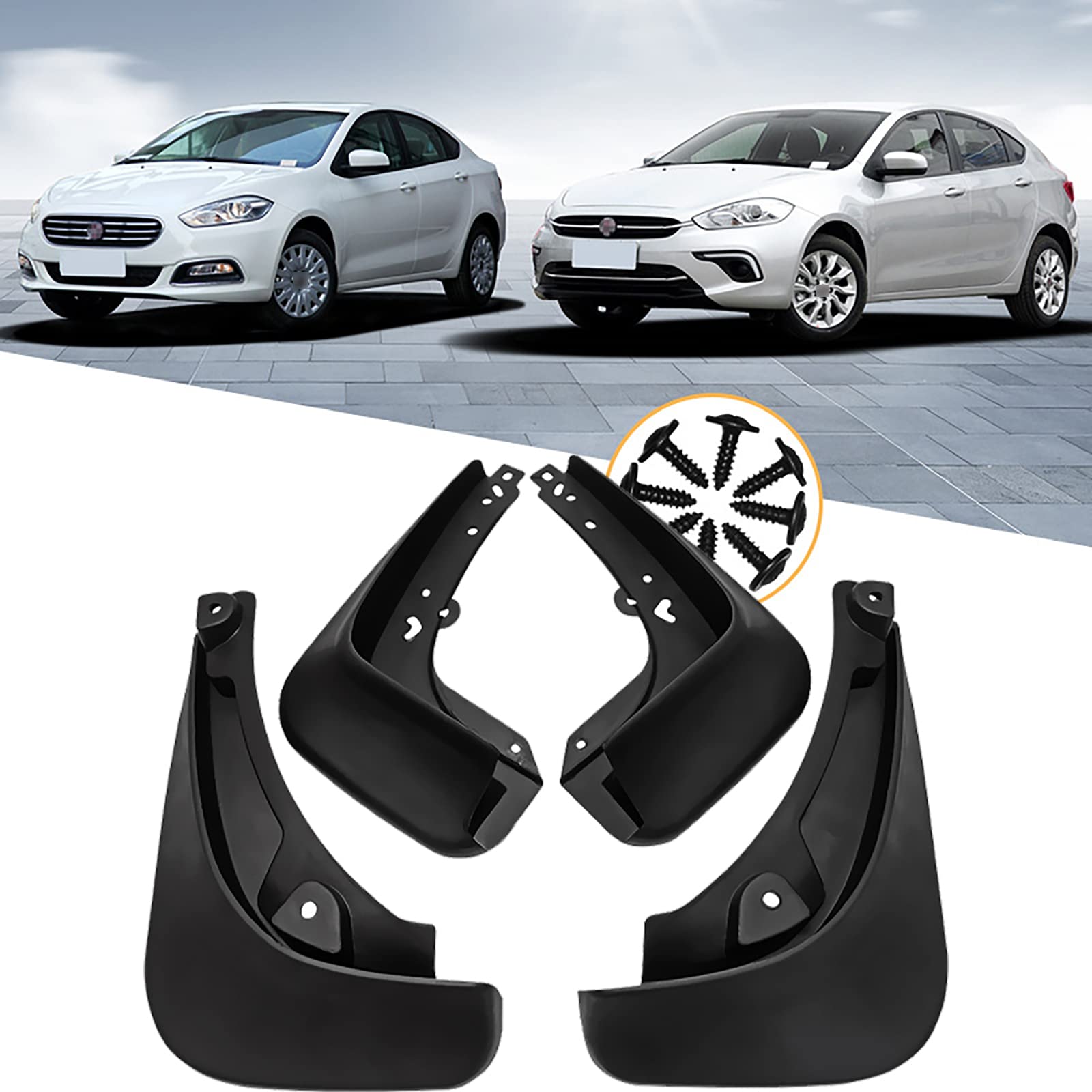 Garde-boue voiture anti-éclaboussures JONASC pour Fiat Viaggio protection intégrale 4pcs