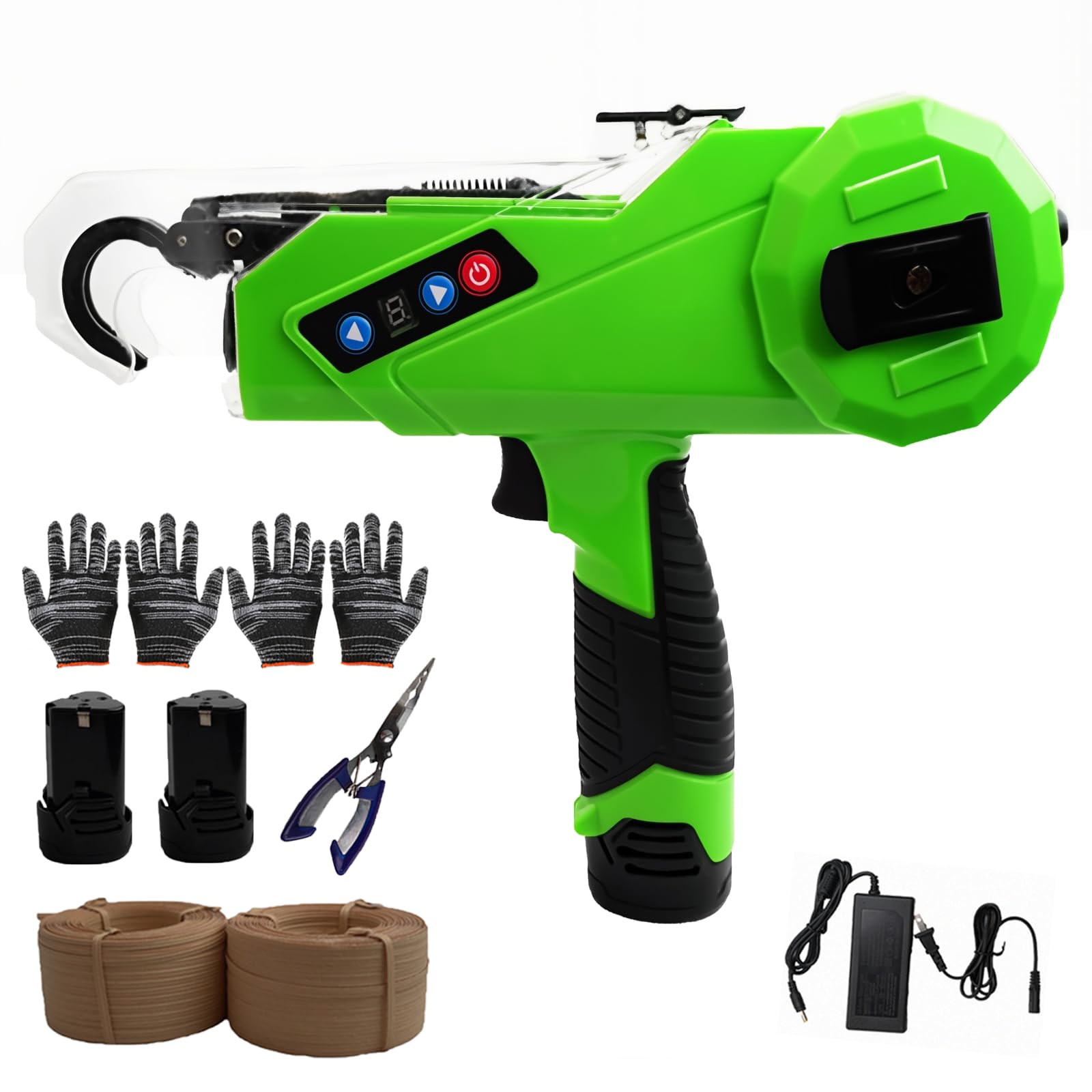 Legatrice elettrica per piante, senza fili, con doppia batteria da 2 Ah, regolazione a 4 velocità, diametro di rilegatura 25 mm, per attività in giardino e vigneto