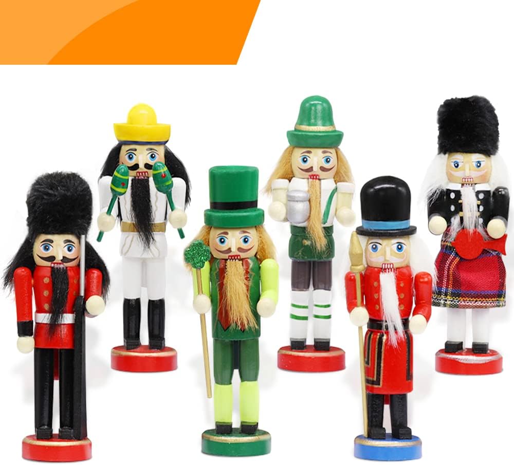 Buy Jolik Christmas Nutcracker Ornaments Set, 5" Wooden Nutcracker