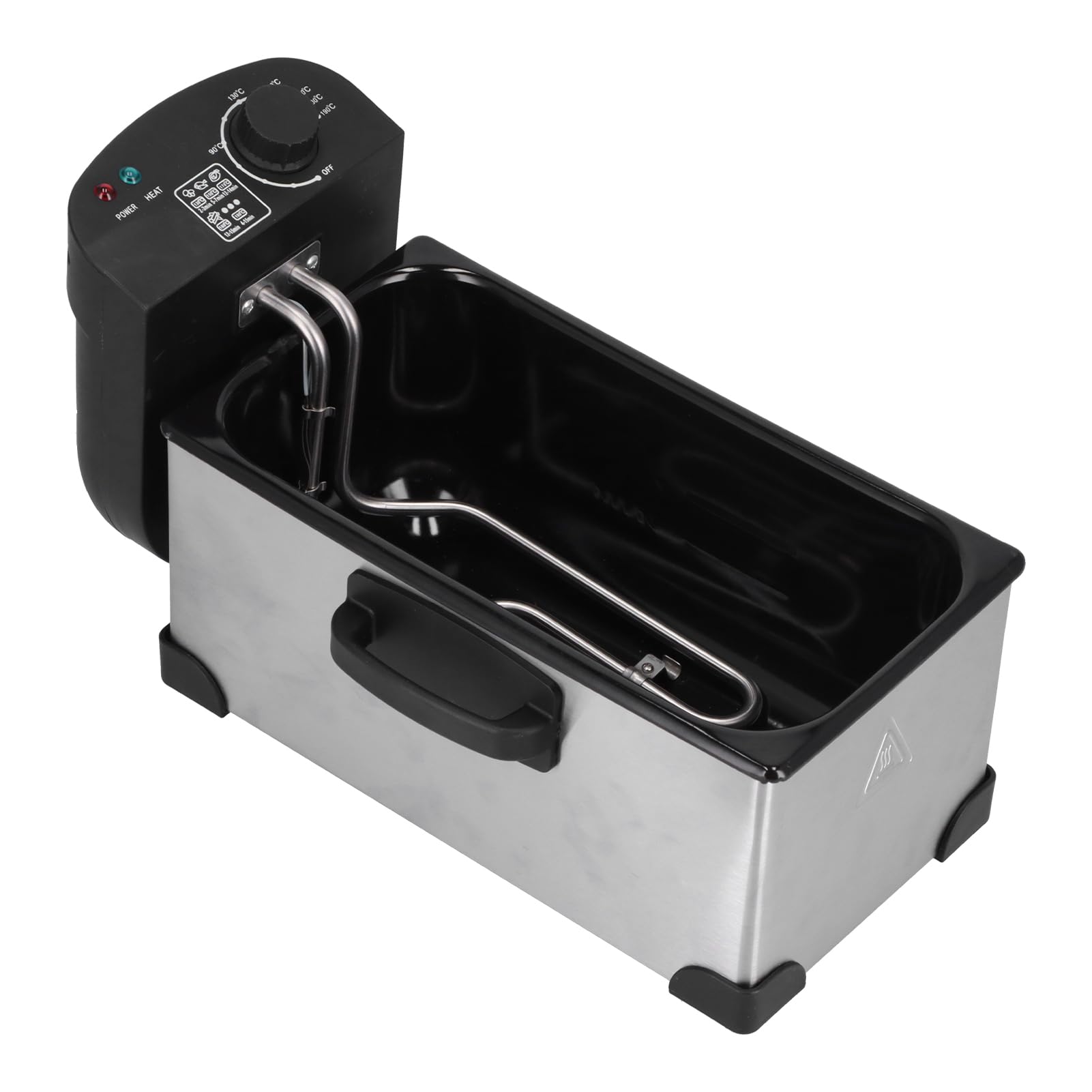 Freidora eléctrica de 3,5 L, potente freidora de acero inoxidable de 2000 W para uso privado y comercial