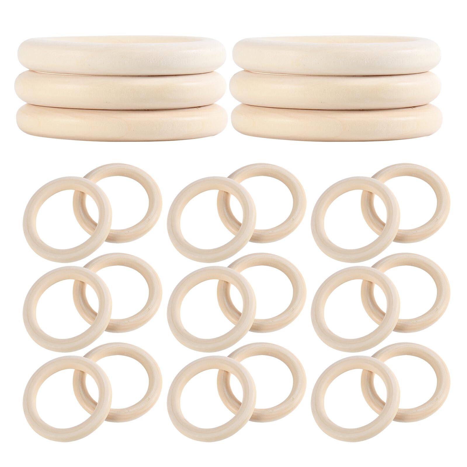 40 Stück Teiliges Holzringe Unlackierte Holzringe für Basteln Makramee Traumfänger Schmuck DIY Natürliche Holzkreise für Handwerk und Wohnkultur