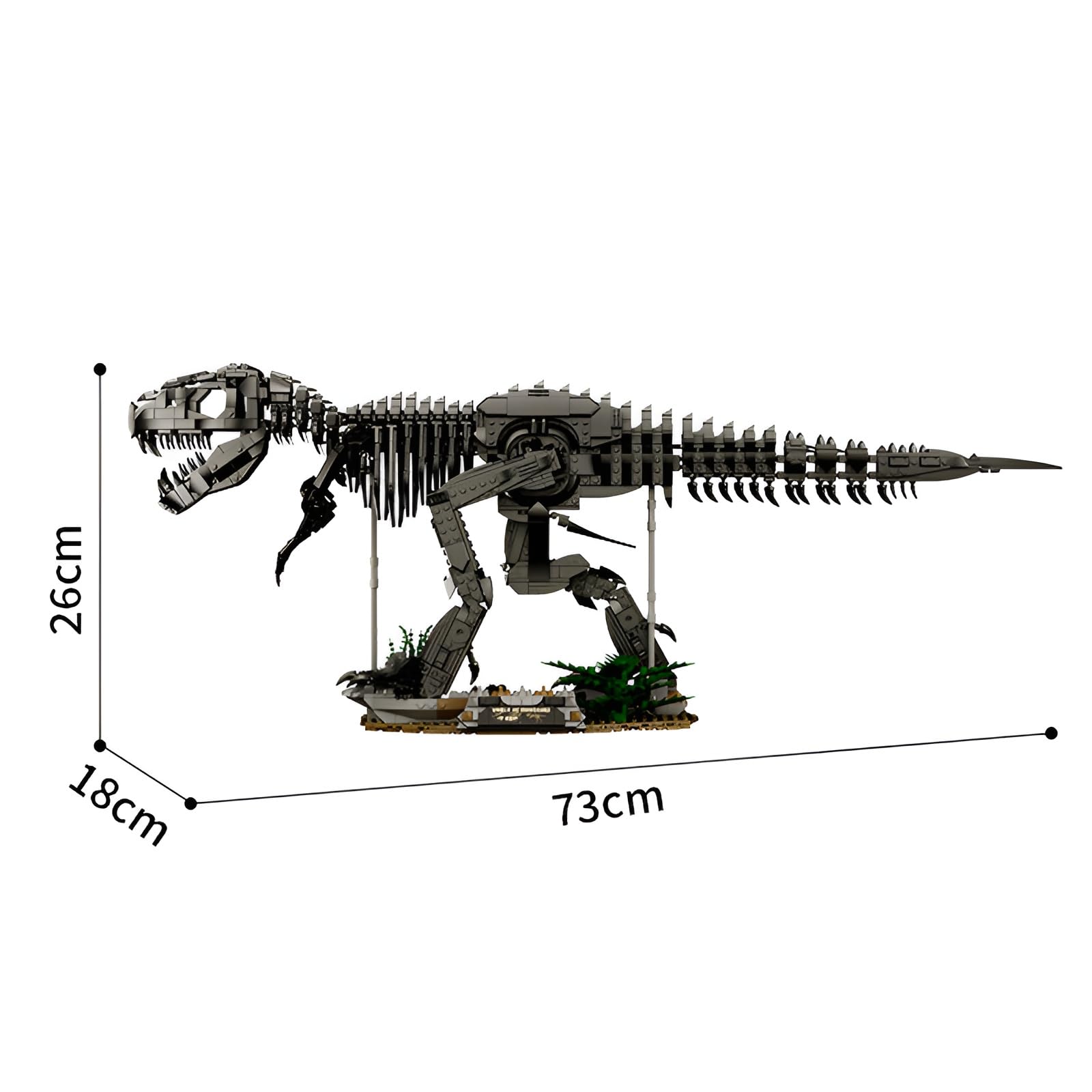 Dunkler Tyrannosaurus-Rex-Skelett-Klemmbausteinset, 1876 Teile | Dinosaurier-Fossilien-Bausatz, T-Rex-Modell für Erwachsene, STEM-Lernspielzeug, kreatives Geschenk für Männer Frauen