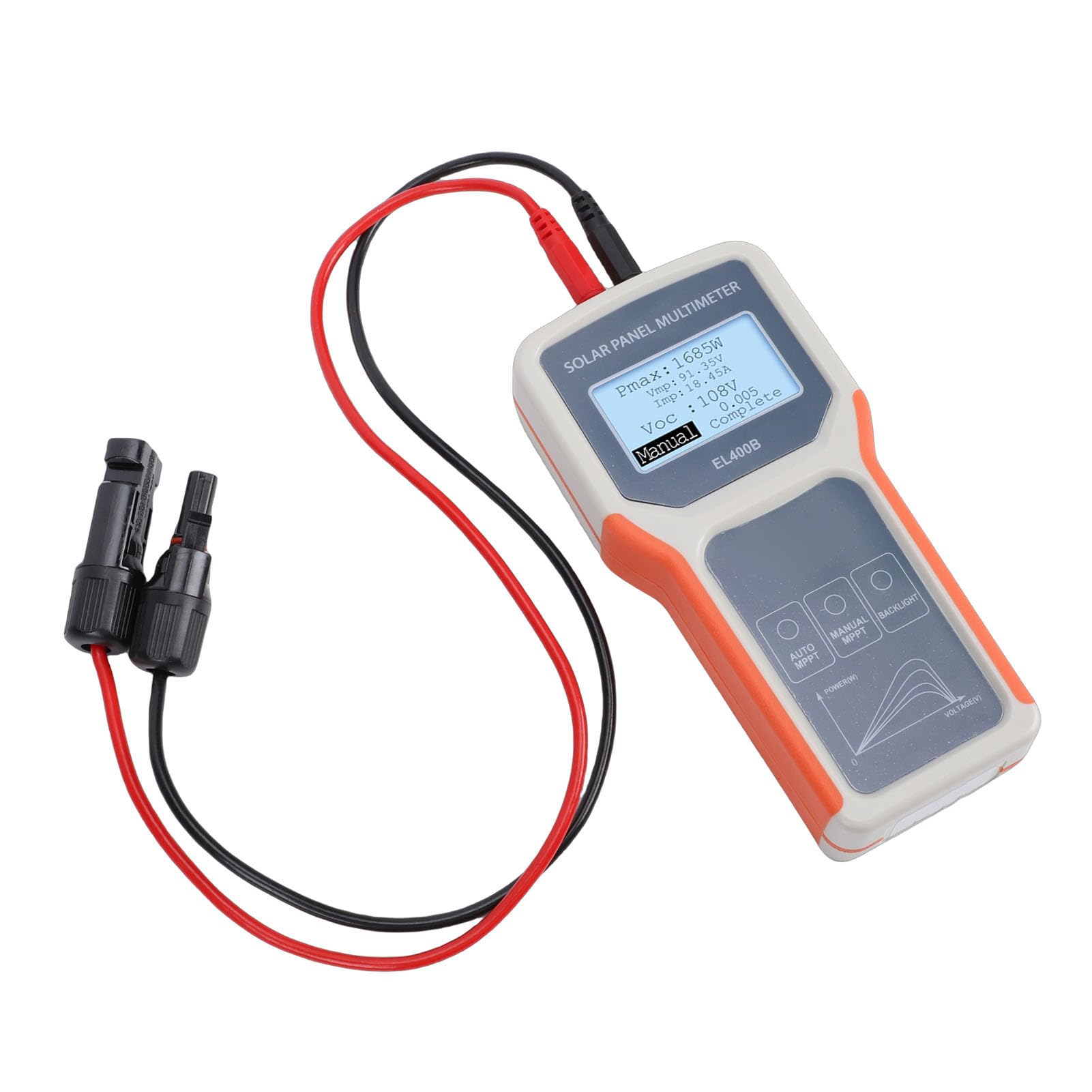 SEAFRONT Tester per Pannelli Solari Multimetro Fotovoltaico MPPT Misuratore Fotovoltaico con Ampio Schermo LCD Rilevamento Manuale Automatico per la Risoluzione dei Problemi del Solare