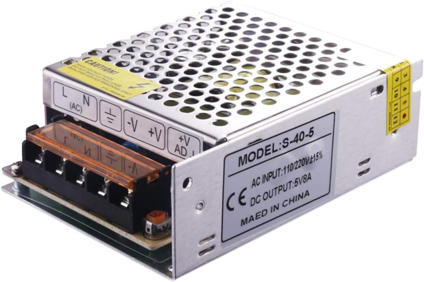 5V Power Supply,PHEVOS AC110V to DC 5v 8A Universal Switching Power Supply for Raspberry PI Models,CCTV, Radio, Computer Project,WS2812B WS2811 WS2801 APA102 LED Strips Pixel Lights (5V8A)