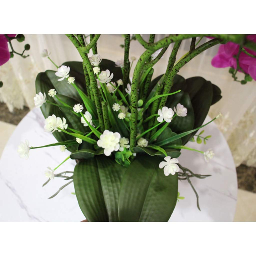 Große künstliche Phalaenopsis-Orchidee, künstliches Orchideen-Bonsai-Schmetterlingsorchideen-Set für die Heimdekoration, lila, Hochzeitsdekoration
