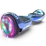 Electric Hoverboard with LED Lights and Bluetooth Speaker, Self Balancing Scooter with 6.5" Flashing Wheels, Top Speed of 10MPH, Gifts for Kids