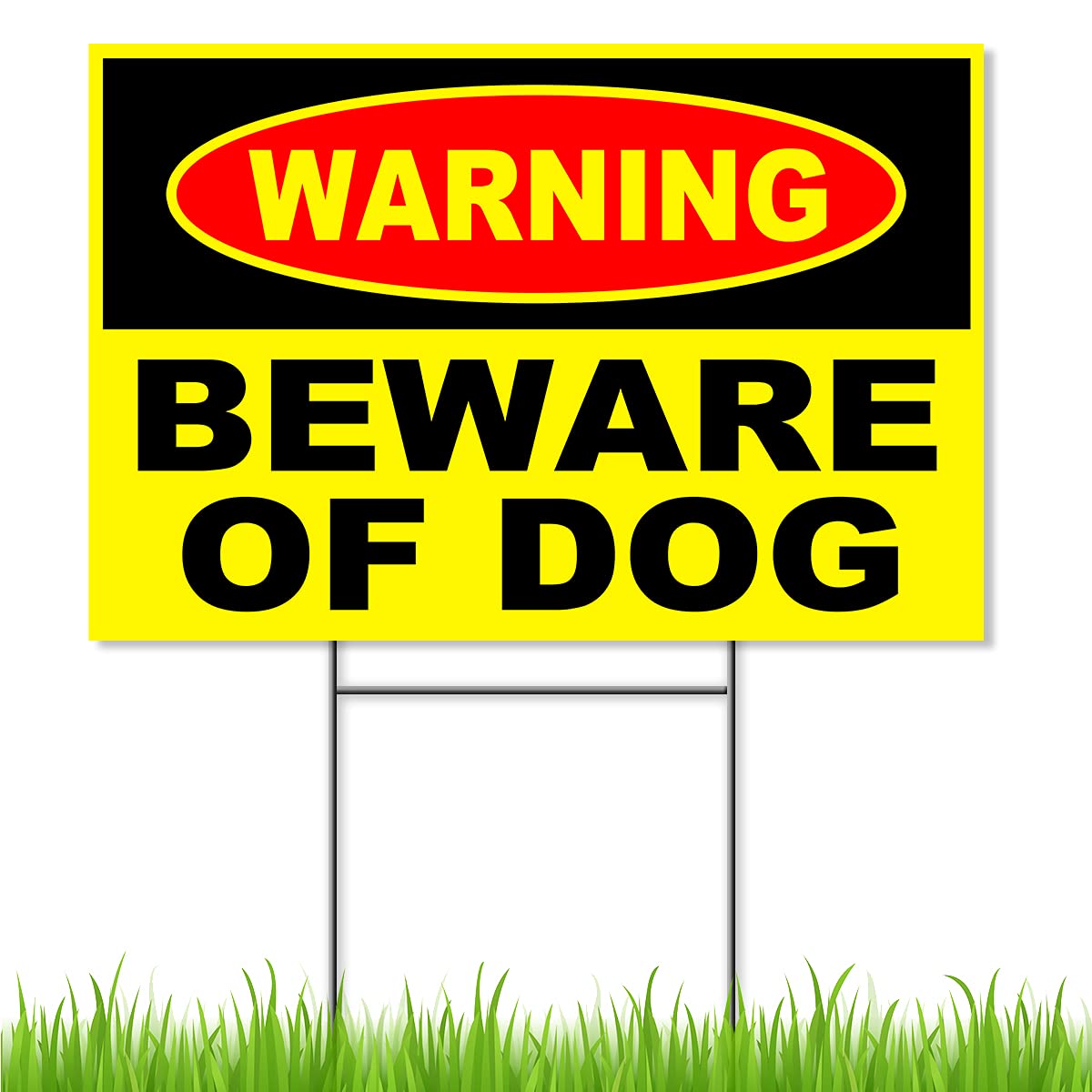 Beware of Dog Sign - 8x12 Aluminum Dog on Premises Sign - Dog Warning Signs for Property - Beware of Dog Signs for Fence - Be Aware of the Dog Sign