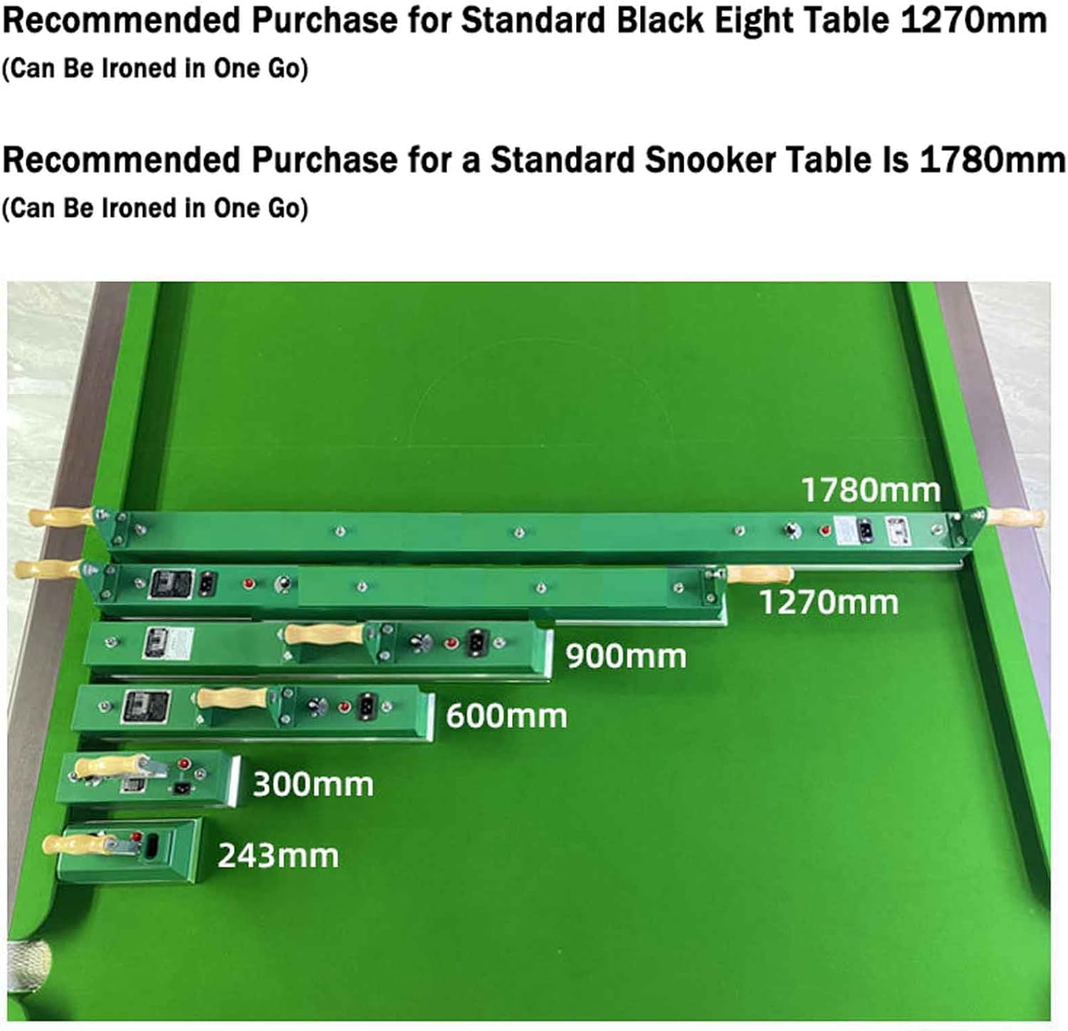 Adjustable Temperature Pool Table, Billiard, Snooker Table Cloth Iron, Easy to Maintain The Billiard Table Cloth, Professional Thermostatic Pool Snooker Accessory(Size:1780MM)