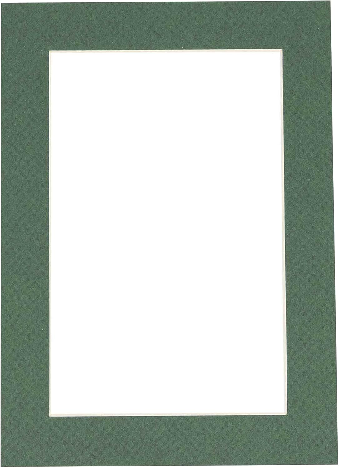 11x14 Mat Bevel Cut for 9x12 Photos - Acid Free Hunter Green Precut Matboard - for Pictures, Photos, Framing - 4-ply Thickness