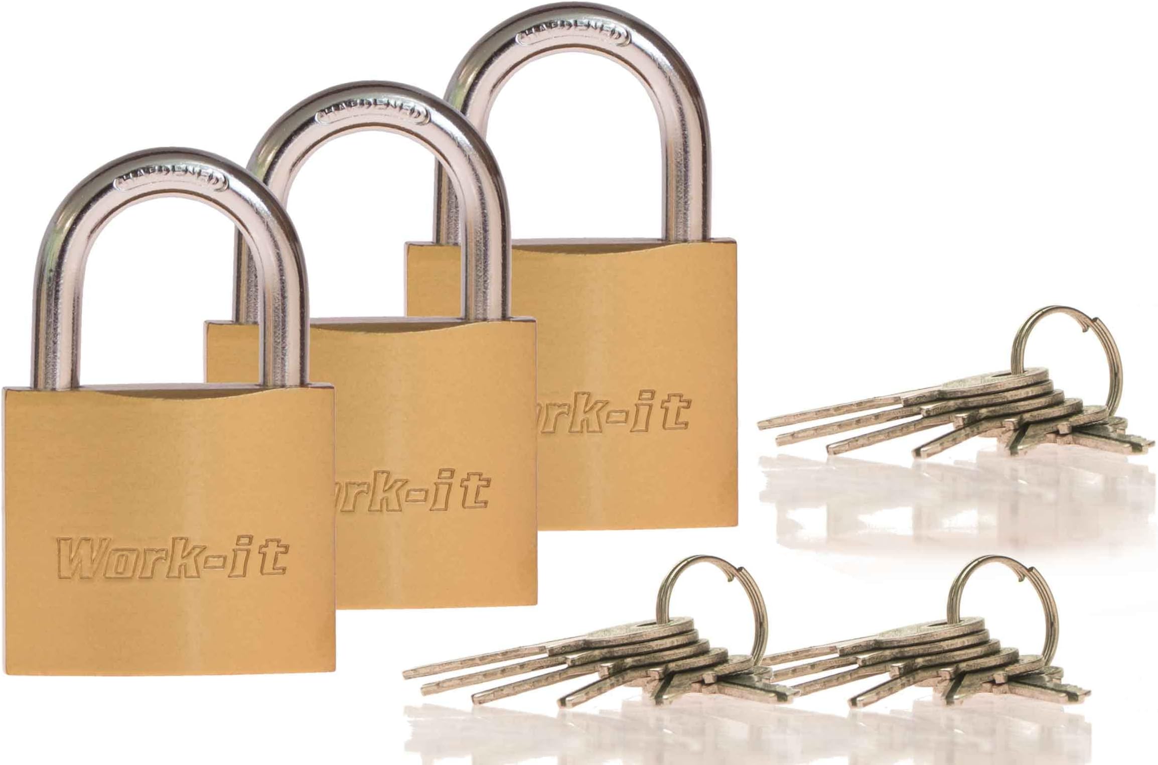 Pack of 2 Voche Heavy Duty Padlock & Hasp Van Lock Sets with Free