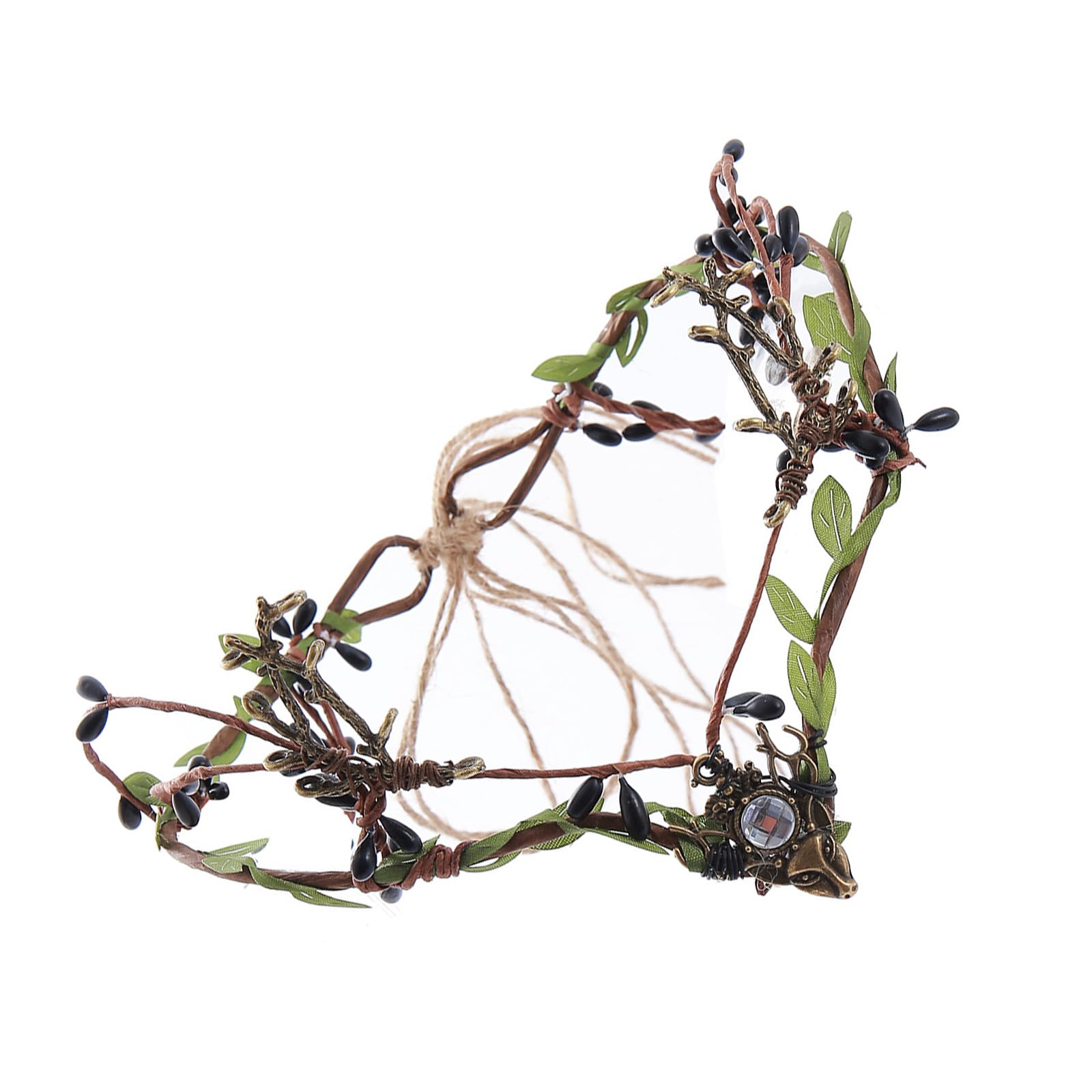 hogtnd Fairy Headpiece for Women, Queen Headpiece, Leaf Hoop Headband for Halloween, Wedding, Women Accessory