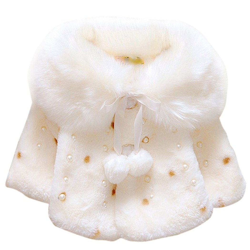 Bébé Fille Manteau Fausse Fourrure Veste Chaud Blousons Filles Princesse Hiver Manteaux