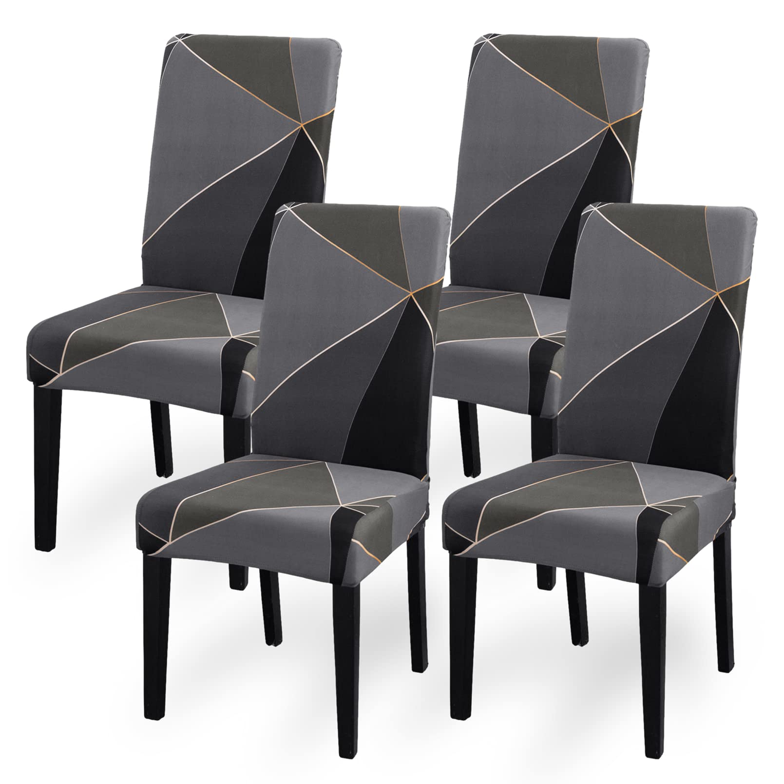 Aisprts Chair Covers for Dining Chairs 4, Dining Chair Covers Set of 4, Elastic Dining Room Chair Covers, Removable Washable Chair Cover with Backrest for Home Decor, Kitchen, Hotel, Party