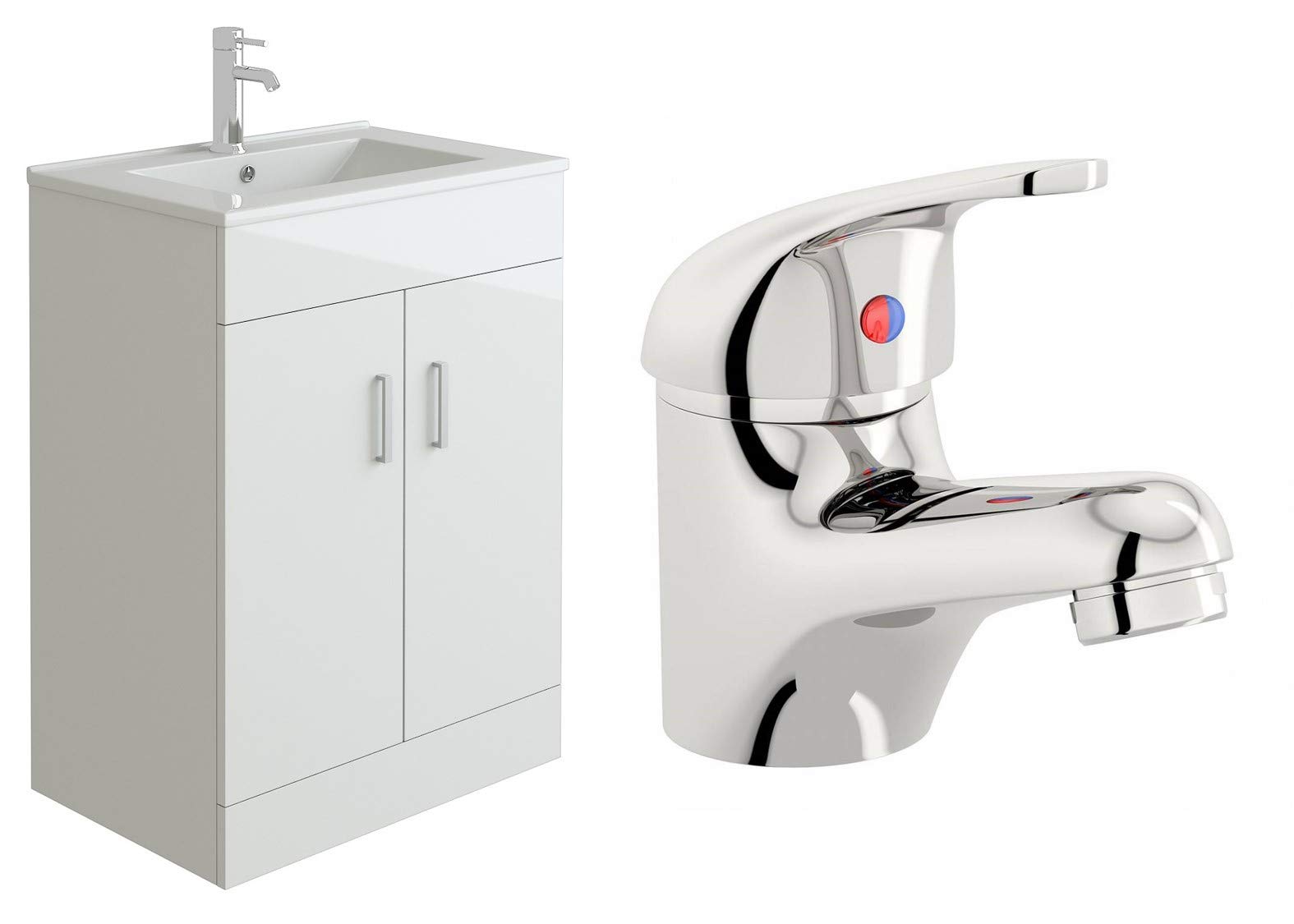 B&Q -  Sphinx 600mm Vanity Sink Cabinet Unit & Mono Basin Mixer Tap