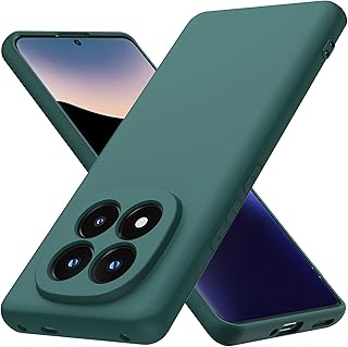 Byvuwiay Coque pour Xiaomi Redmi Note 14 Pro Plus 5G, Ultra Mince Premium Housse Souple en Silicone Liquide- Vert foncé