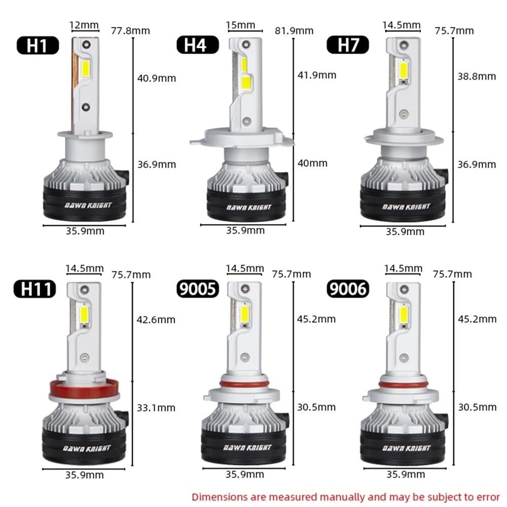 K7C 4300K ​​H7 H4 H11 Lampa LED 3 miedziane rurki LED do samochodu H1 HB3 9005 HB4 9006 12V żarówka LED do reflektorów(6000K,110W_H11)