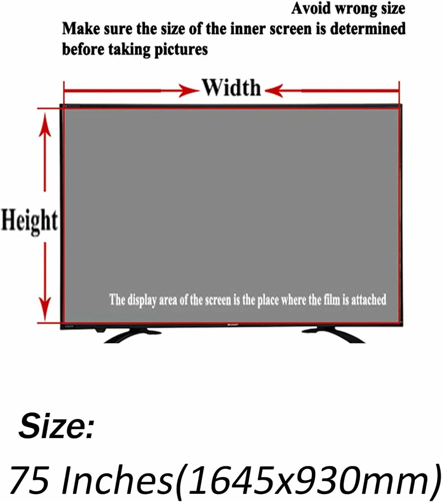 protector de pantalla para televisor, Película de filtro panel protección antiarañazos 75