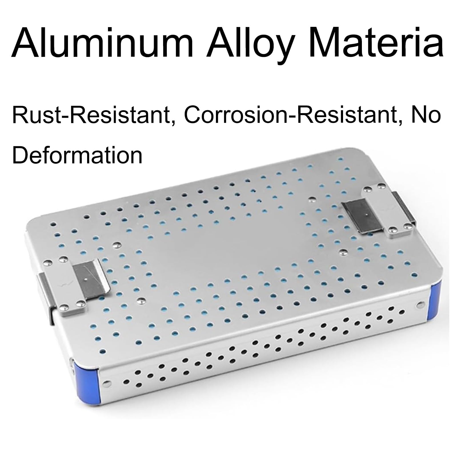 Caja De Esterilización Instrumentos Aleación Aluminio, Con Una Capa Almohadilla Silicona, Bandeja Quirúrgica Médica, Resistencia A Altas Temperaturas Y Presiones
