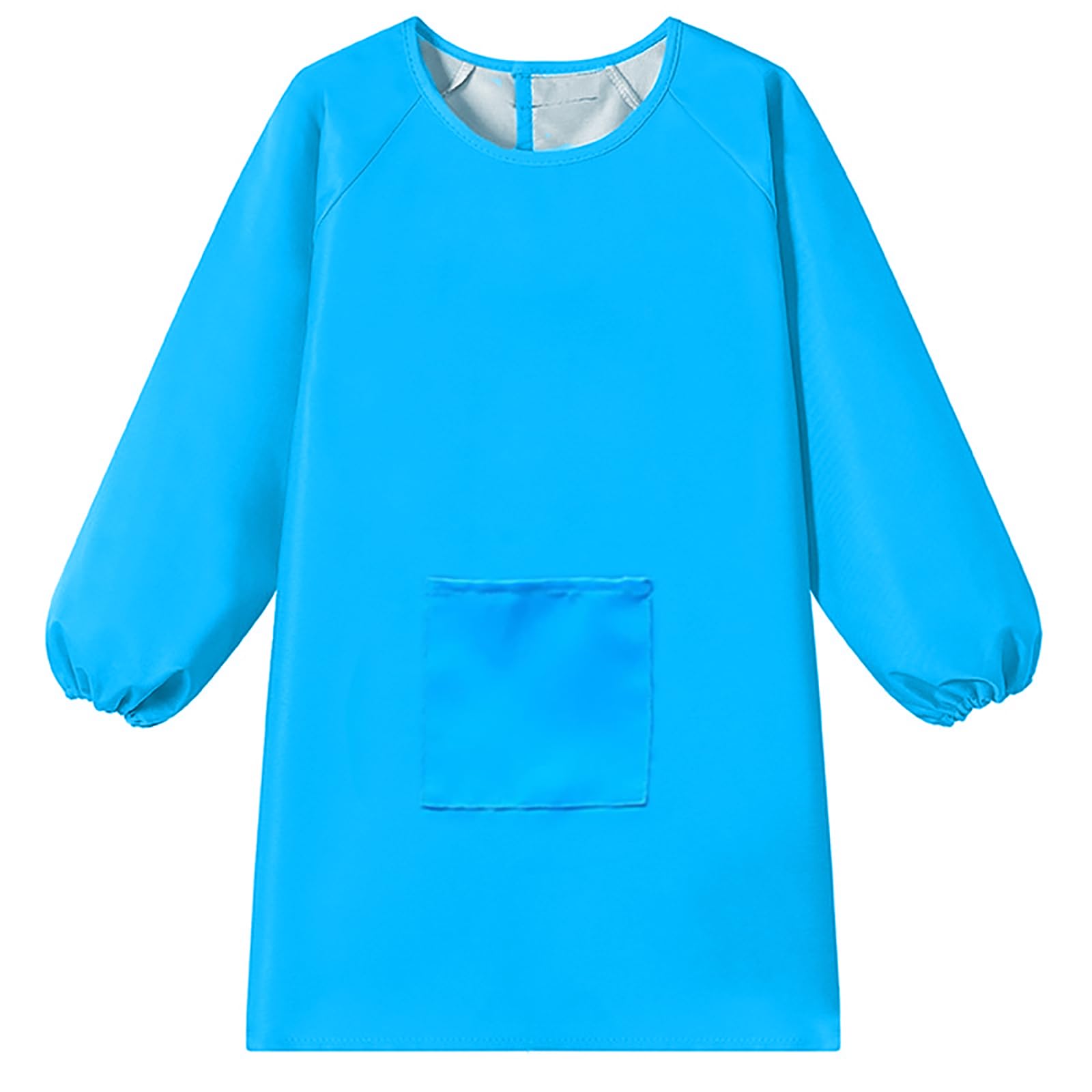 WULIQIUQIU Kids Art Smock, Waterproof Artist Painting Apron Smocks for Children Full Coverage Long Sleeve Smock with Pocket Blue 2XL