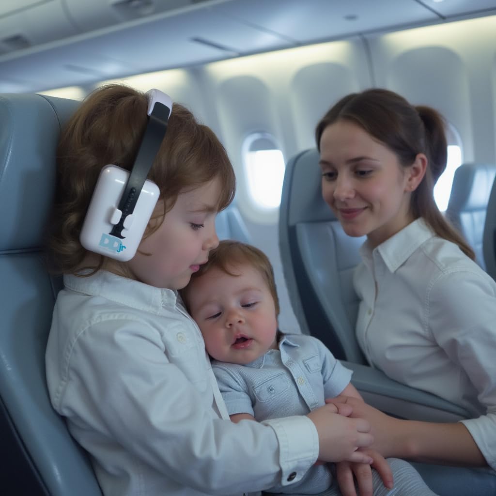 DECIBEL DEFENSE Jr. Gehörschutz Ohrenschützer NRR 28dB für Babys, Babys und Kleinkinder, perfekt für Schule, Konzerte, Feuerwerk, Flugzeug, Reisen, Autismus, Blau