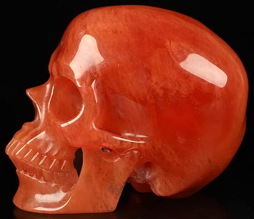 Miniatura 10 de Skullis 5.0 "cuarzo fundido súper realista cristal tallado cráneo de cristal. escultura de arte fino de piedras preciosas talladas a mano.2240