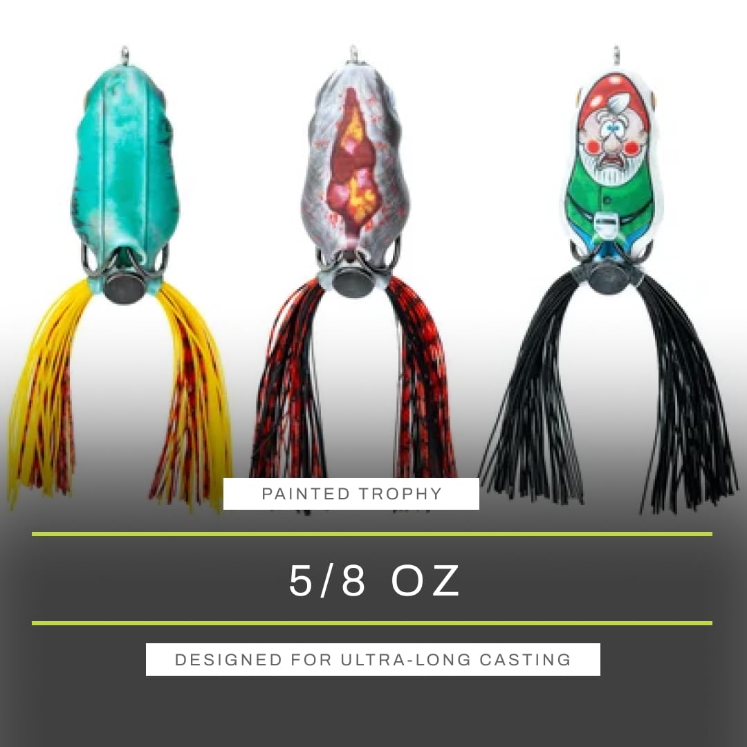 SCUM FROG Trailer Park Series Popper with a Hollow Body Frog Lure | 5/8 oz., Garden Gnome, Roadkill, Dumpster Fire