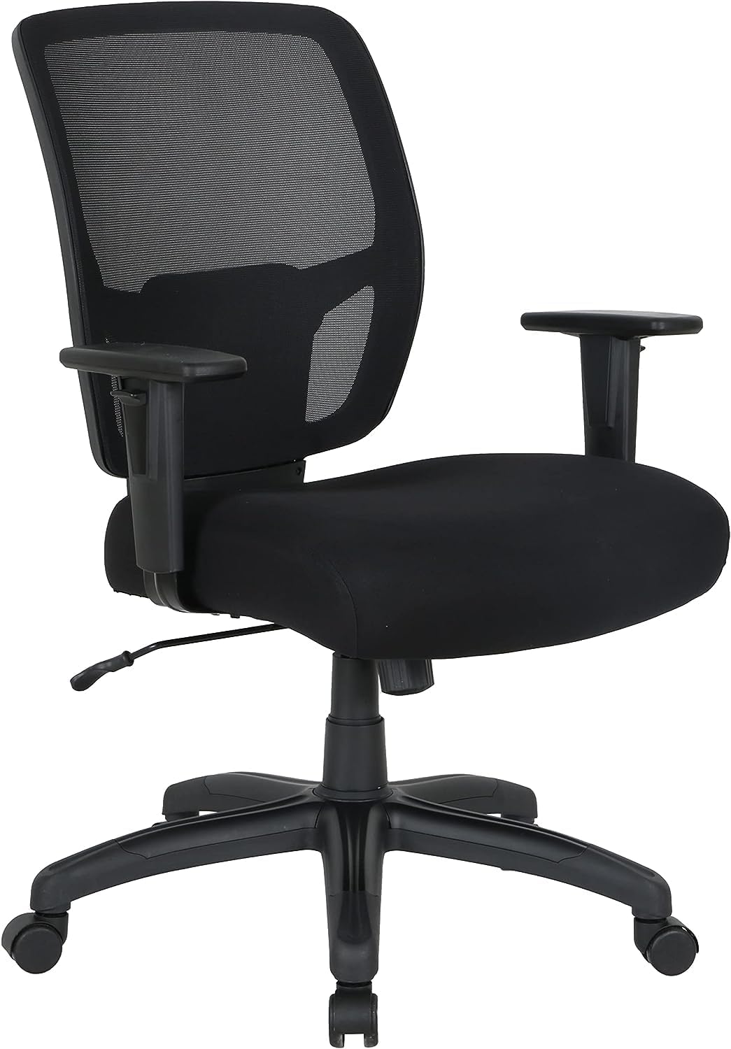 Amazon Basics Big and Tall Mesh Office Chair with Adjustable Armrests, Lumbar Support, Adjustable Height, 400lbs Capacity, Black