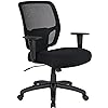 Amazon Basics Silla de oficina de malla grande y alta con reposabrazos ajustables, soporte lumbar, altura ajustable, capacidad de 400 libras, color negro