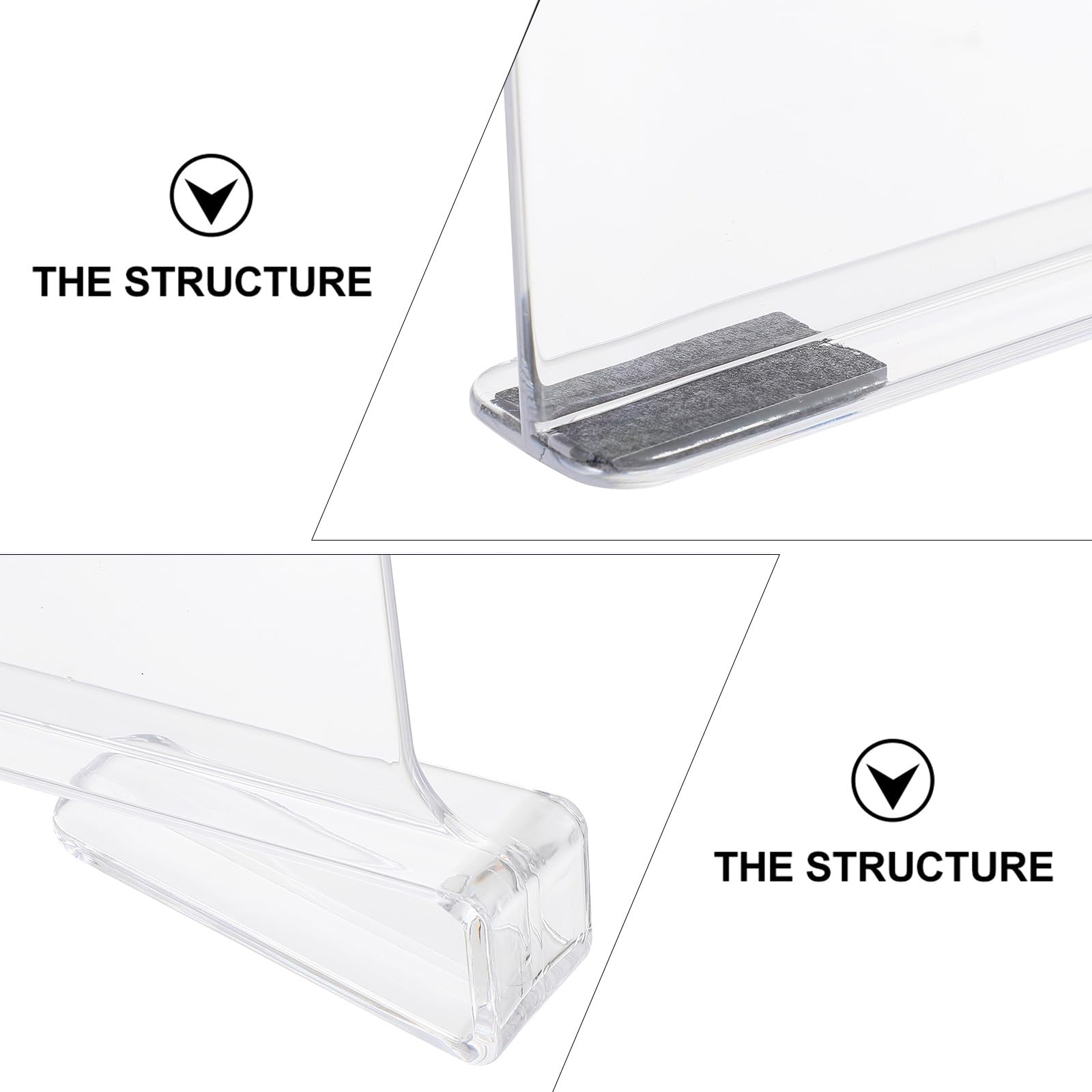 Toyvian Divisores de Armario Transparentes Abs 2 Piezas, Separadores de Estantes para Ropa y Cocina, Organizador de Armarios sin Taladro, Mamparas Divisorias para Estantes y Cajones,