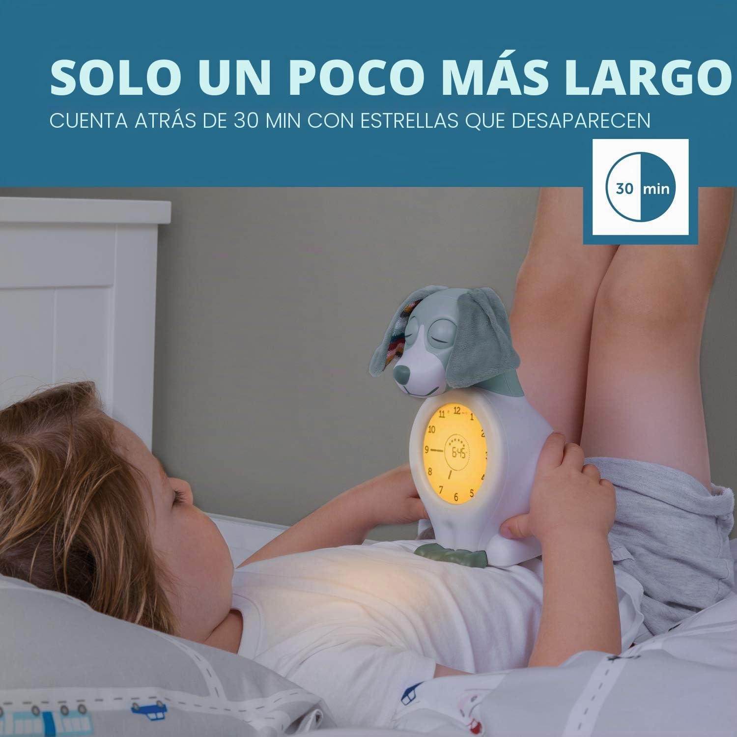 Zazu Kids Davy Dog - Despertador Educativo y Entrenador del sueño para niños, Despertador LED Infantil, sueño Inteligente y Despertar, niñas y niños (Verde)